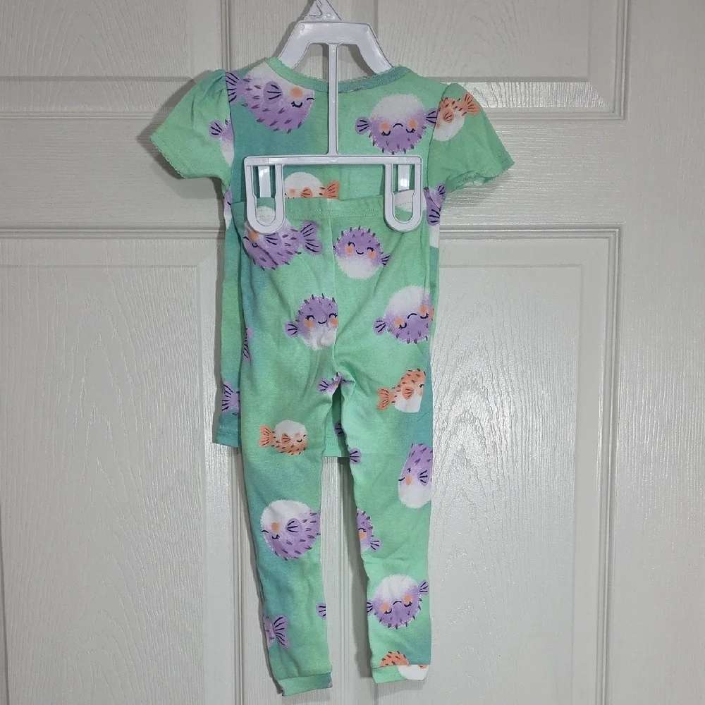 Carter's Green Fish Print Kids Pajamas